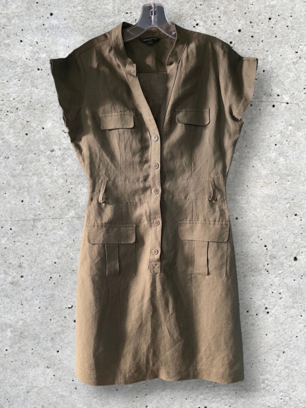 Banana Republic Olive Green Utility Mini Dress